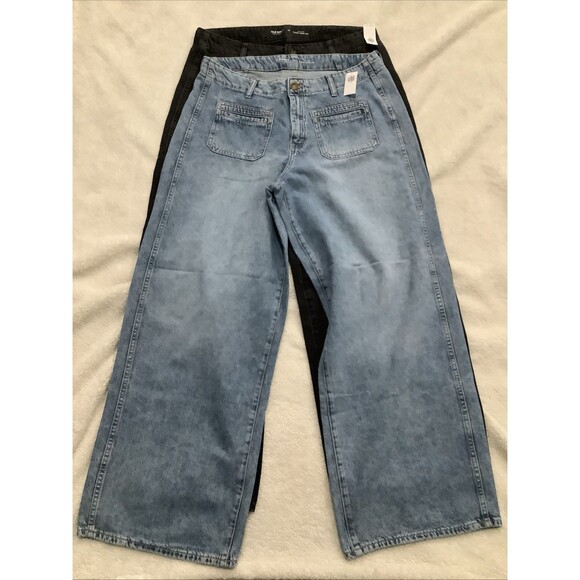 Old Navy High Rise Baggy Wide Leg Jeans LOT OF 2 ) 100% Cotton Size 12 NWT - Picture 5 of 16